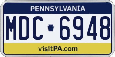 PA license plate MDC6948