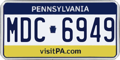PA license plate MDC6949