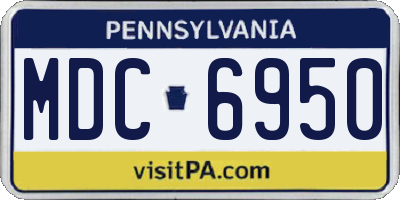 PA license plate MDC6950