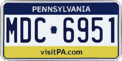PA license plate MDC6951
