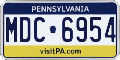 PA license plate MDC6954