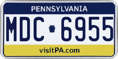 PA license plate MDC6955