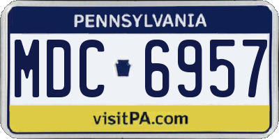 PA license plate MDC6957