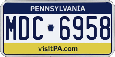 PA license plate MDC6958