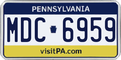 PA license plate MDC6959