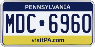 PA license plate MDC6960