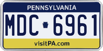 PA license plate MDC6961