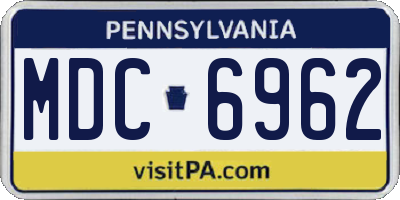 PA license plate MDC6962