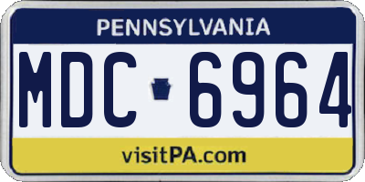 PA license plate MDC6964