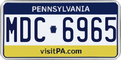 PA license plate MDC6965