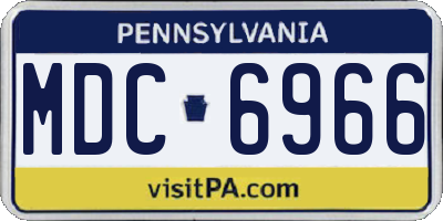 PA license plate MDC6966