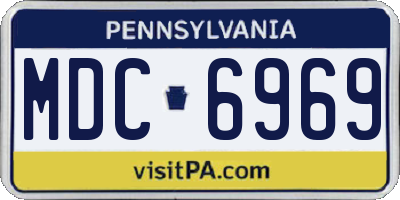 PA license plate MDC6969