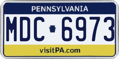 PA license plate MDC6973