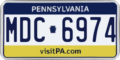 PA license plate MDC6974