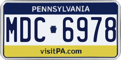 PA license plate MDC6978