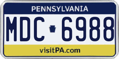 PA license plate MDC6988
