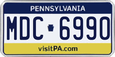 PA license plate MDC6990