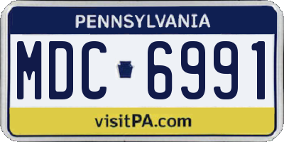 PA license plate MDC6991