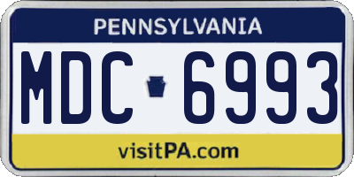 PA license plate MDC6993