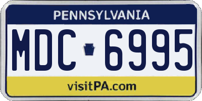 PA license plate MDC6995