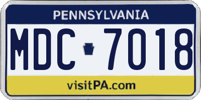 PA license plate MDC7018