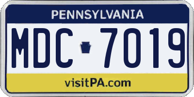 PA license plate MDC7019