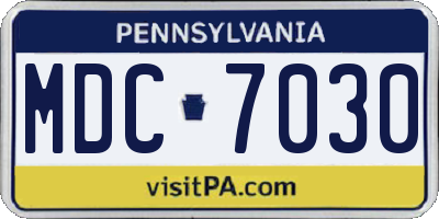 PA license plate MDC7030