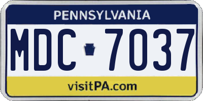 PA license plate MDC7037