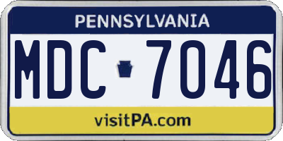 PA license plate MDC7046