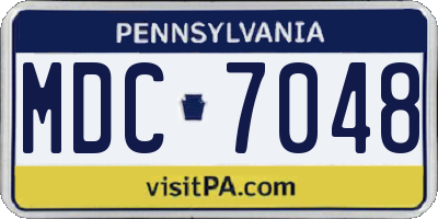 PA license plate MDC7048