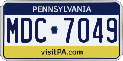 PA license plate MDC7049