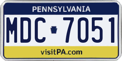 PA license plate MDC7051