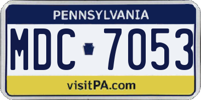 PA license plate MDC7053