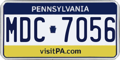 PA license plate MDC7056