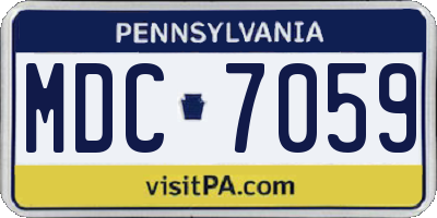 PA license plate MDC7059