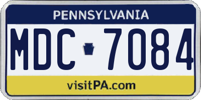 PA license plate MDC7084
