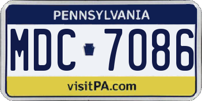 PA license plate MDC7086