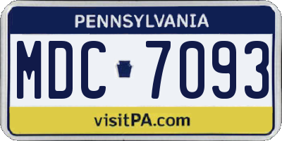 PA license plate MDC7093