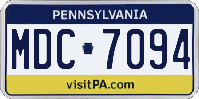 PA license plate MDC7094