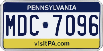 PA license plate MDC7096