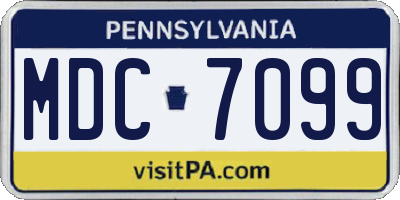 PA license plate MDC7099