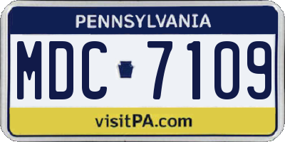 PA license plate MDC7109