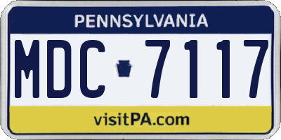 PA license plate MDC7117