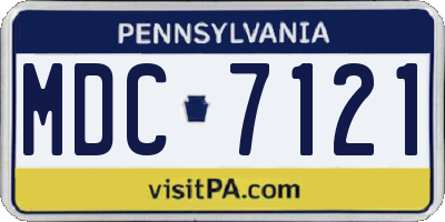 PA license plate MDC7121