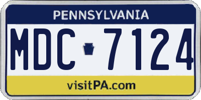 PA license plate MDC7124