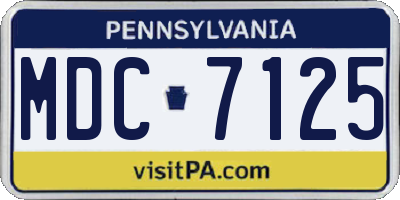 PA license plate MDC7125