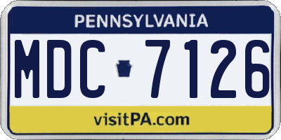 PA license plate MDC7126