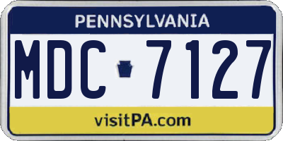 PA license plate MDC7127