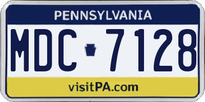 PA license plate MDC7128