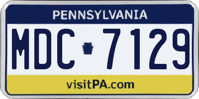 PA license plate MDC7129